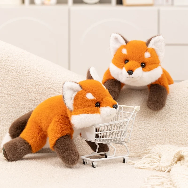 

Fox Plush Toys 38cm Lying Fox Stuffed Doll Kawaii Simulated Animal Hobbies Collection Home Decor Toys Kids Dolls Birthday Gifts