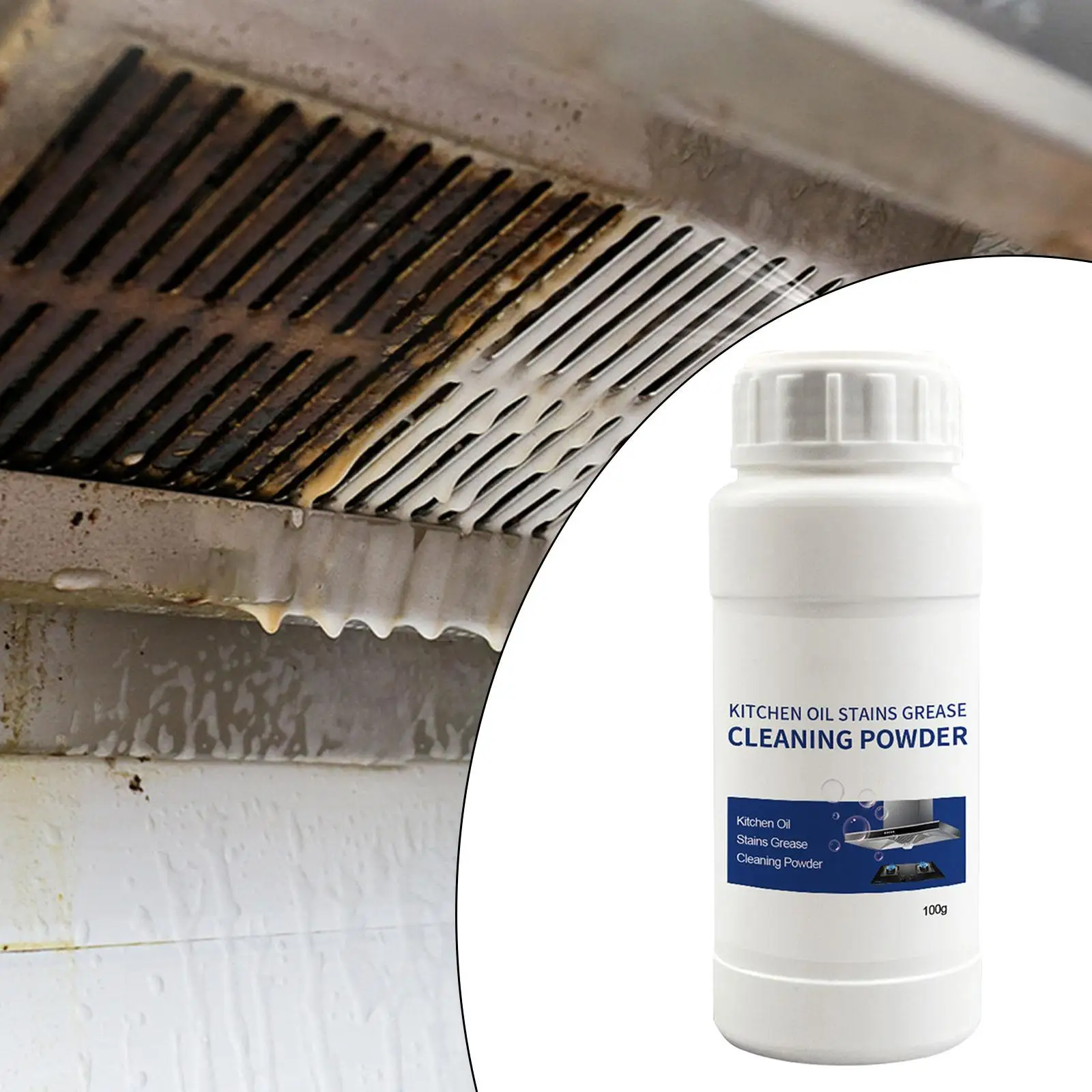 Kitchen Cleaner Powder All Purpose Remove Stains Washing Pot Deep Cleaning for Oil Stained Cooktop Household Grills Oil Hoods