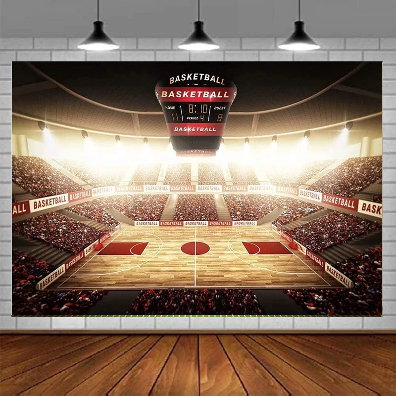 Basketball Birthday Party Decoration Photography Backdrop Stadium Photo Background Sports Banner Poster