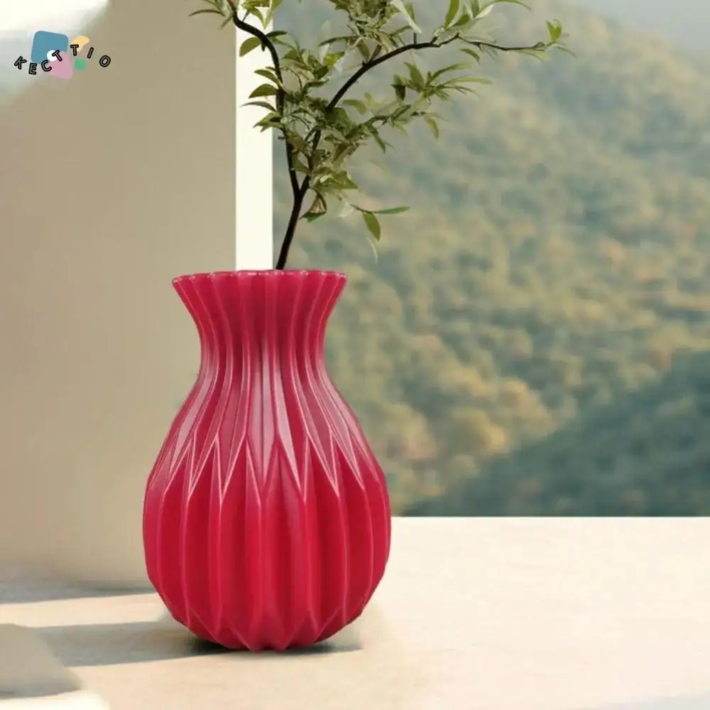 Fine Workmanship Nordic Hydroponic Vase Anti-fall Modern Plastic Flower Pot FIower Art Destop Decorative Vase Wedding Decor