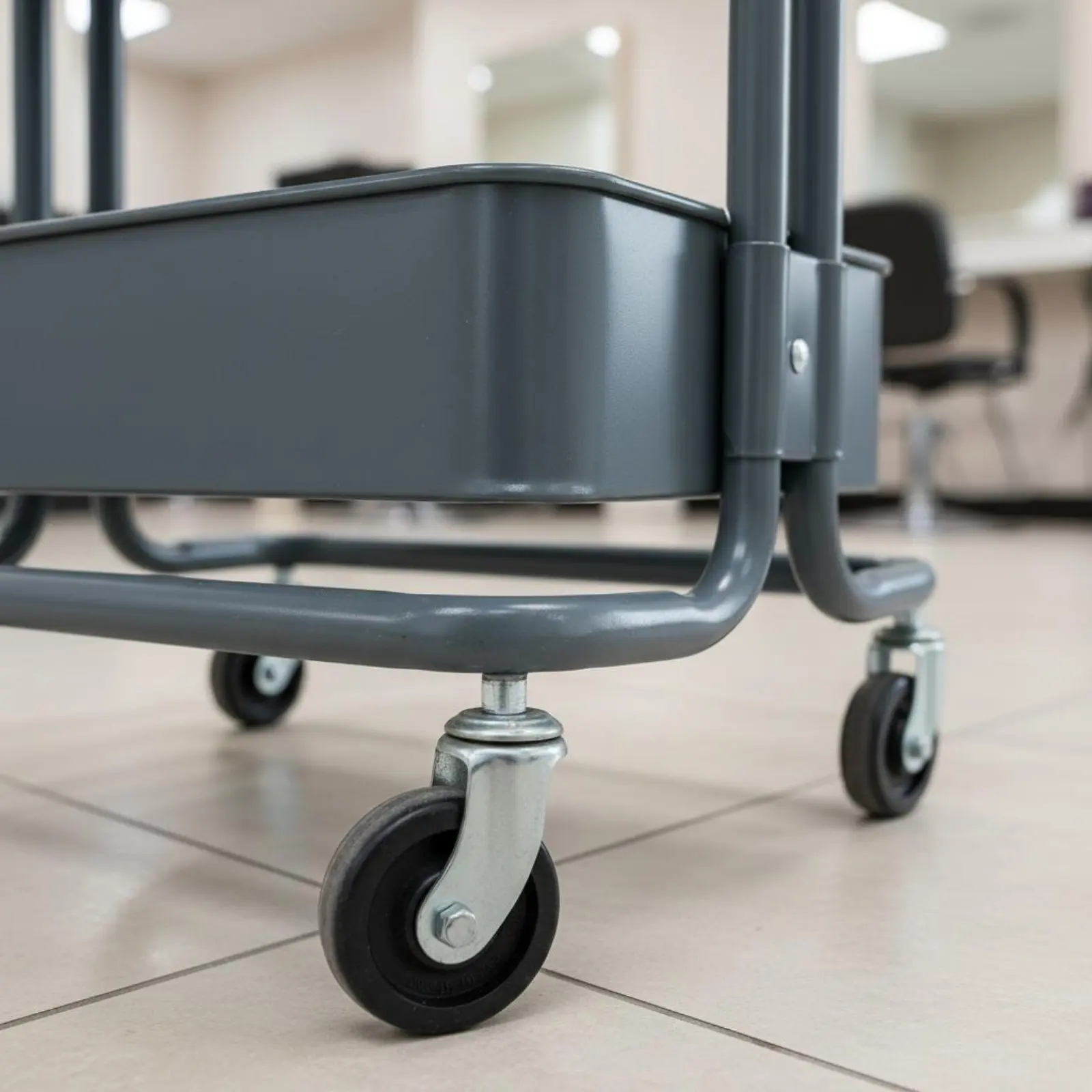Hairdressing Tool Cart Movable Rolling Utility Trolley 3 Tier Rolling Cart Large Capacity Mobile Storage Rack for Hair Stylists