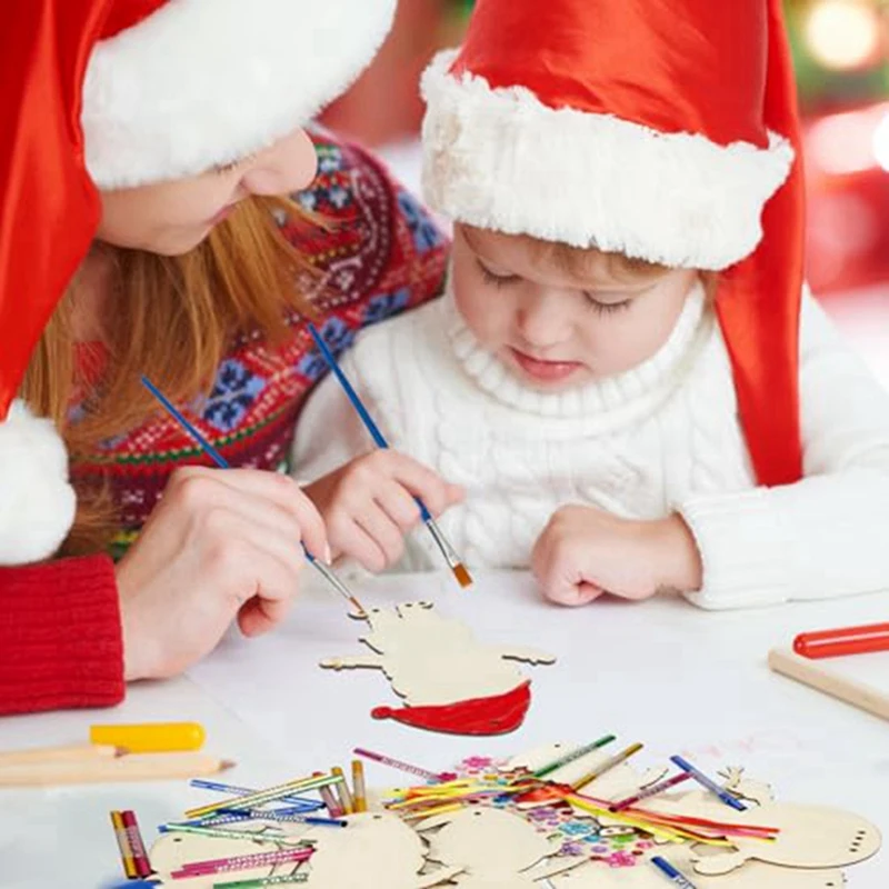 Artisanat de noël pour enfants, faites-vous propre arbre de noël, bricolage, artisanat de noël en bois pour filles/garçons-A76Q