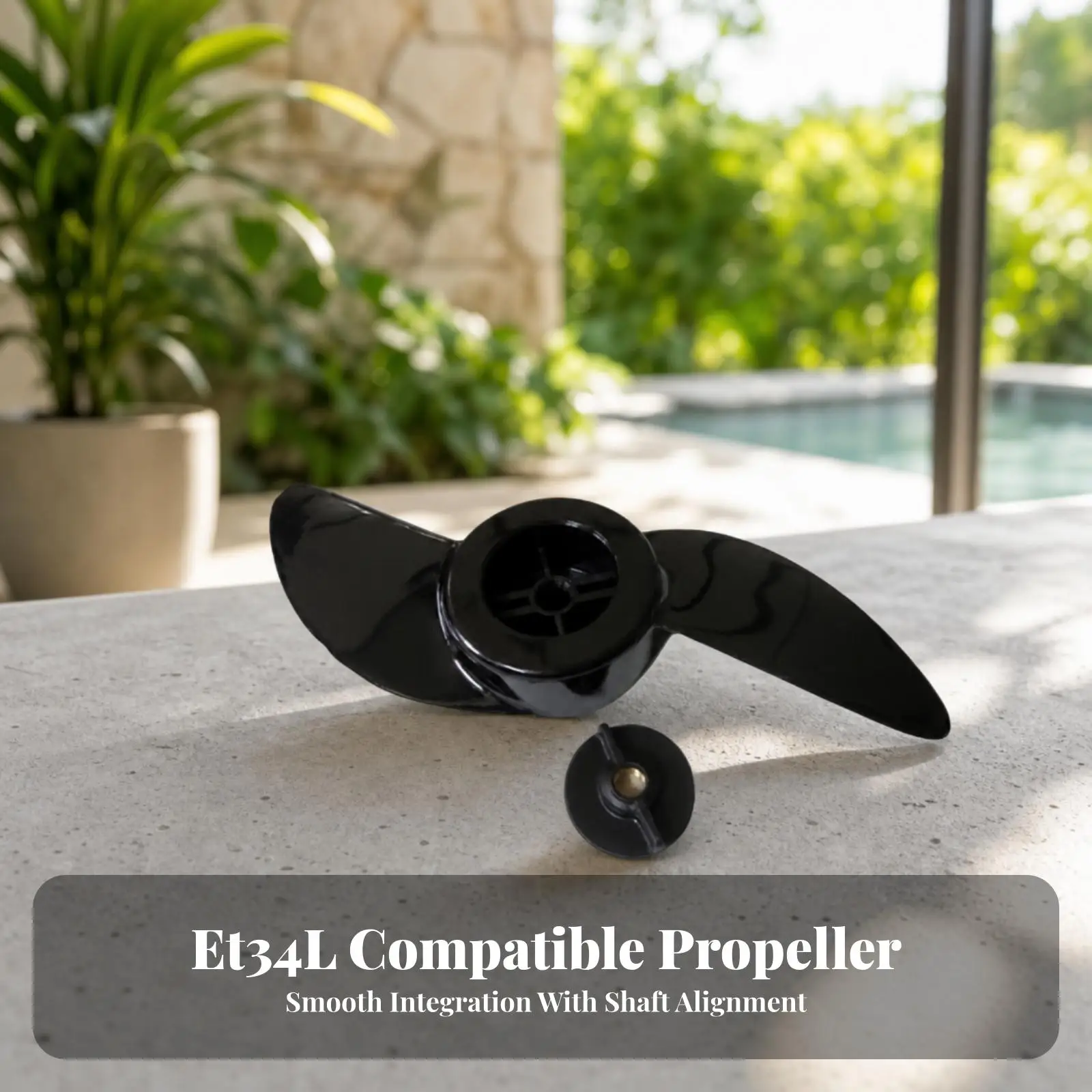 High Performance 5 Inch Boat Propeller Replacement for ET34 Thruster with Metal Pin and Circular Cover