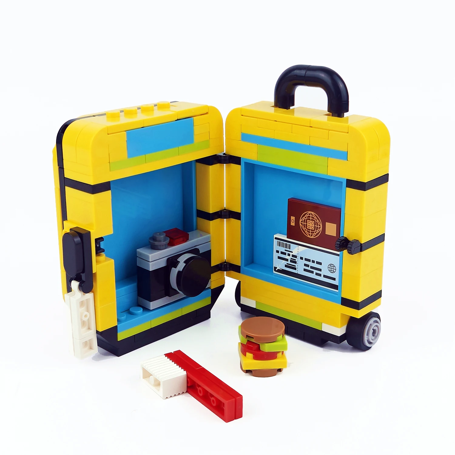 الإنسان الأعلى مع نموذج حقيبة صفراء اللبنات 40649 40817 التجمع الإبداعي 838 قطعة الطوب لعبة عيد الميلاد الهدايا #5