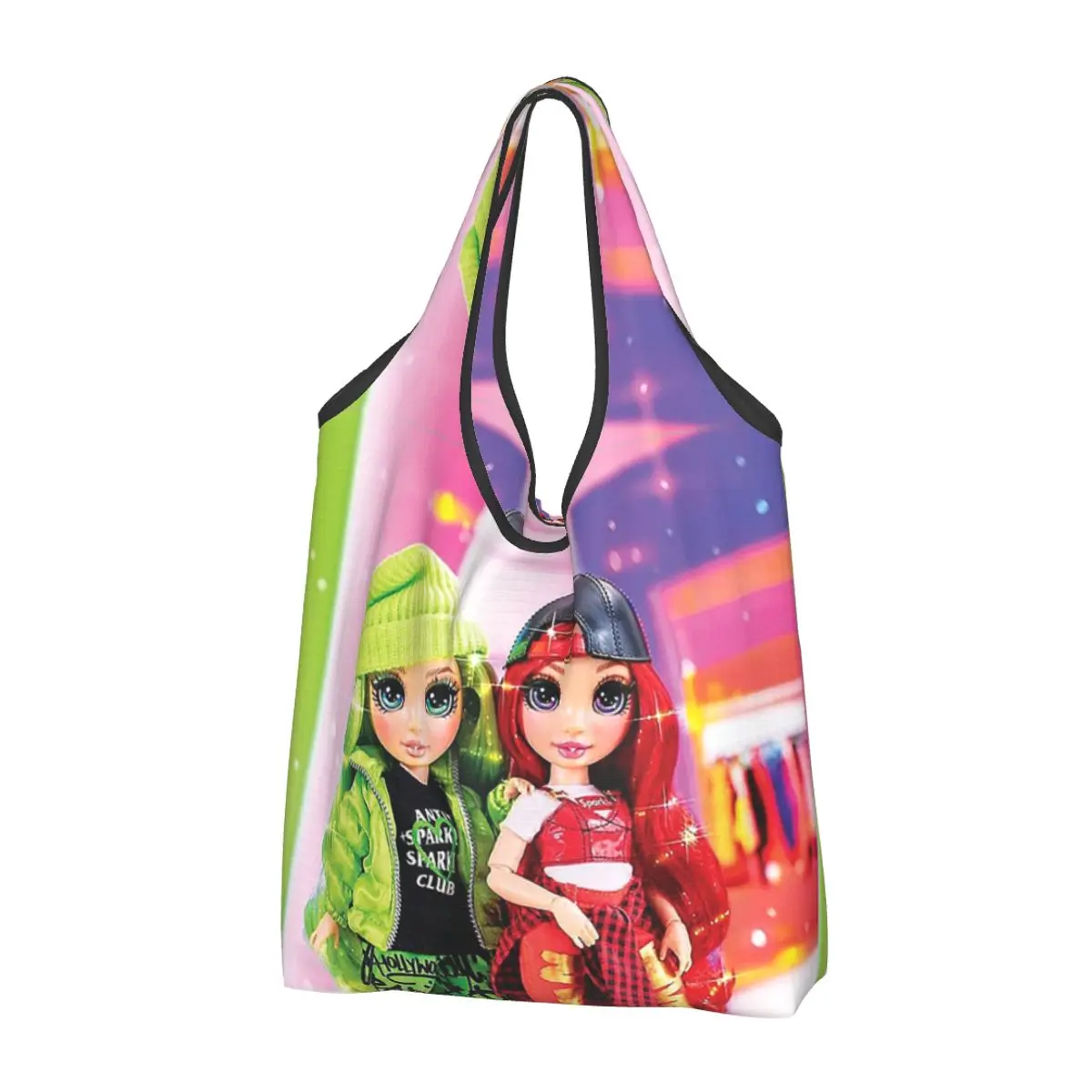 Jade Hunter And Ruby Anderson Rainbow High Dolls Portable Tote Shopping Bags Reusable Shopper Bag Grocery Handbag Shoulder Bag