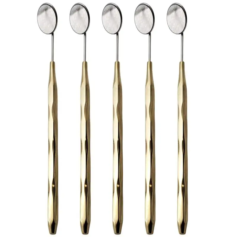 Dental Mirror Stainless Steel with Gold Plated Handle,  Dental Mirrors