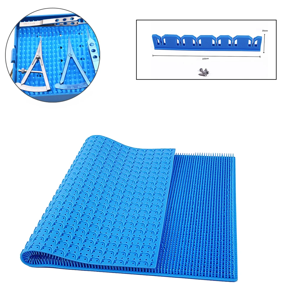 Silicone Pad Mats for Sterilization Tray Case Box Silicone Pad Disinfection Mats Surgical Instrument Isolatio