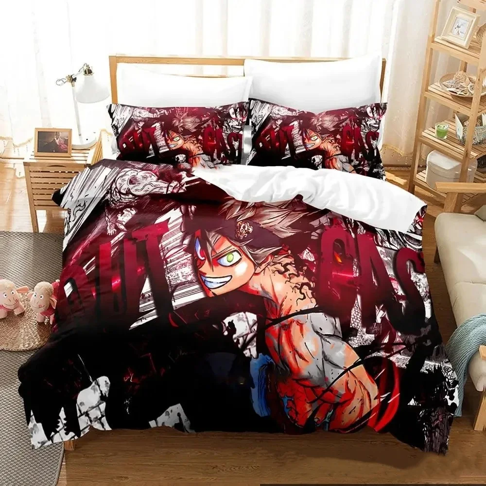 

3D Print Anime Black Clover Bedding Set Boys Girls Twin Queen King Size Duvet Cover Pillowcase Bed boys Adult Home Textileextile