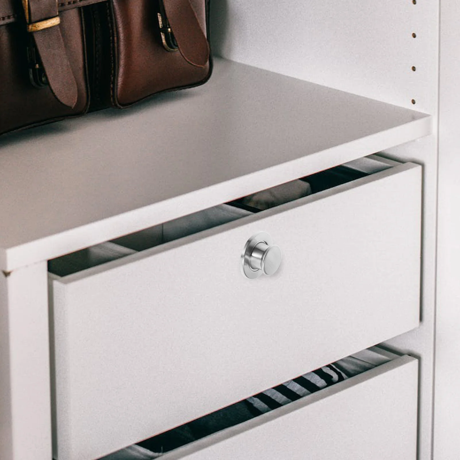 

2Pcs Tatami Handle Invisible Bouncing Cabinet Door Pulls Concealed Hidden Drawer Recessed Spring Knobs Embedded Spring Knobs