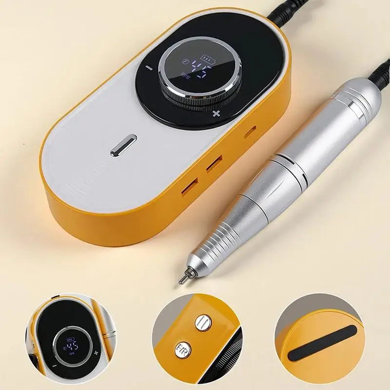 45000 RPM Professional Electric Nail Drill: Rechargeable Portable Low-Noise Kit for Acrylic Gel Nail Care