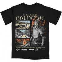 The Elder Scrolls IV Oblivion Officially Inspired Graphic T-Shirt Black Gaming Tee Knight Flames Design I Thought I Was Lost...