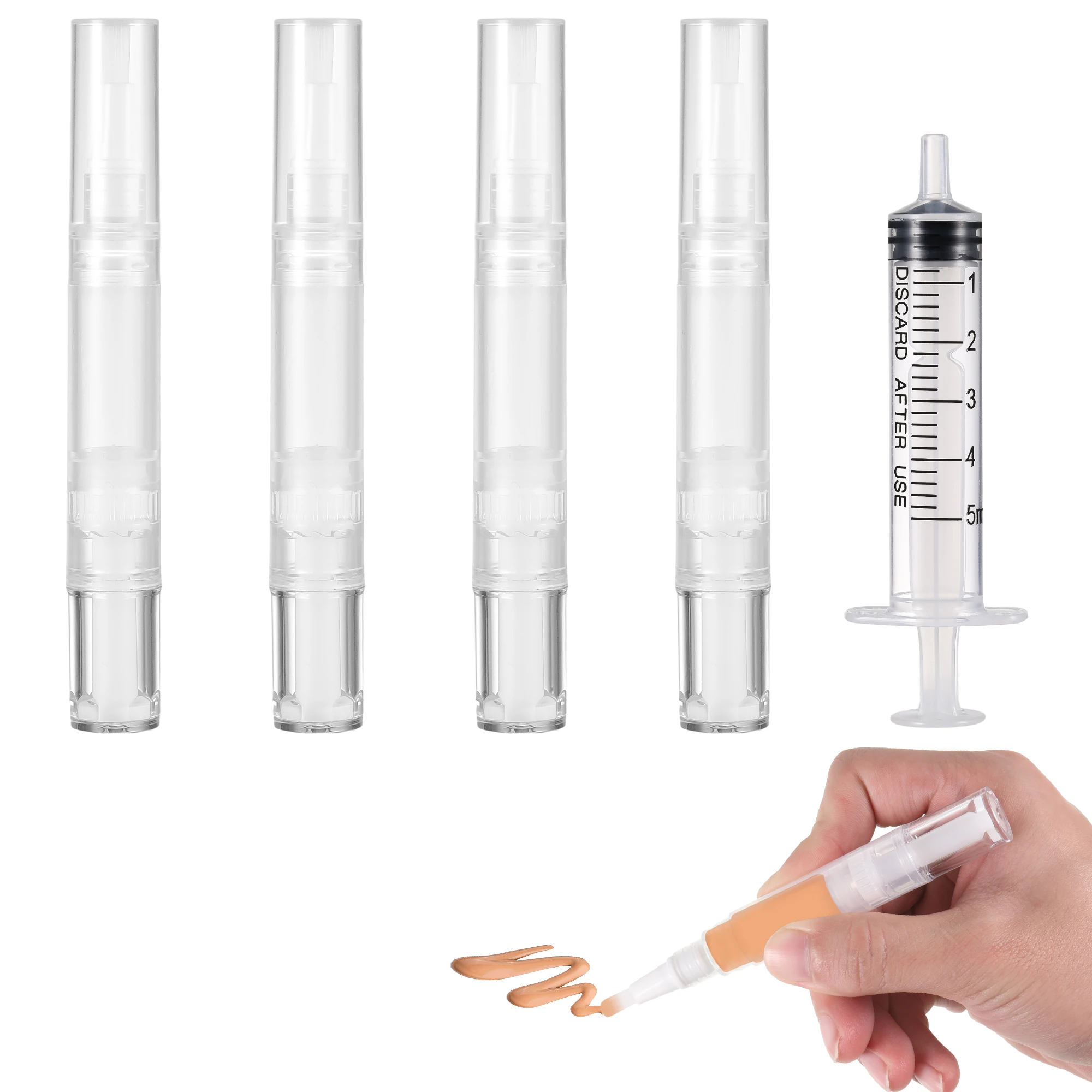 5pcs/set Effortless Touch Ups Fillable Brush Pen For Easy And Accurate Wall Paint Furniture