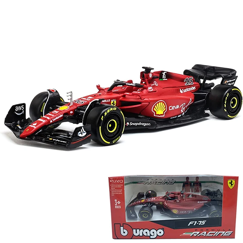 Bburago 1:43 2021-22 Ferrari F1 F1-55Formula SF21 #55 #16 Alloy Toy Car Model Carlos Sainz and Charles Leclerc Exclusive Race