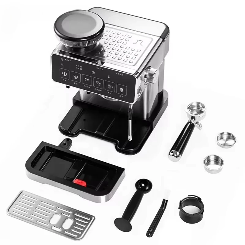 Commercial Espresso Machine with Grinder 20 Bar Professional Touch Screen Semi-Automatic Coffee Maker for Cafe Business