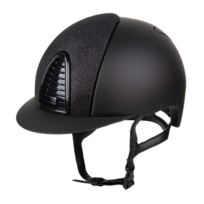 

Second generation, black matte equestrian helmet, riding safety harness competition knight