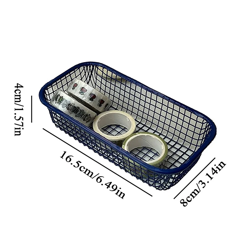 Iron Storage Basket For Desktop Durable Sundries Organizer Baskets Multifunctional Storage Box For Bathroom Cosmetics Organizer