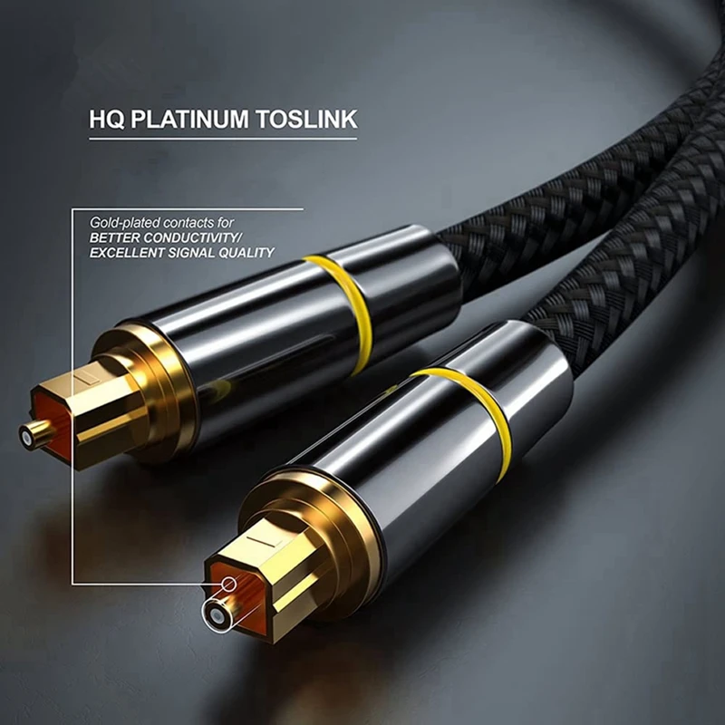 Digital Optical Audio Cable 2M Output Cable Amplifier Speaker 5.1 Channel Optical Fiber Connection Cable Nylon Braided