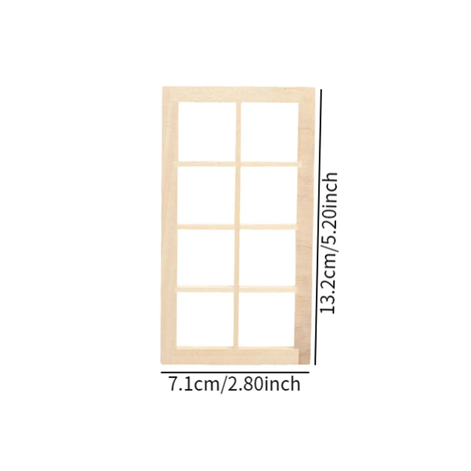 Dollhouse Miniature Window Wood Furniture Blank Realistic Dollhouse Decoration