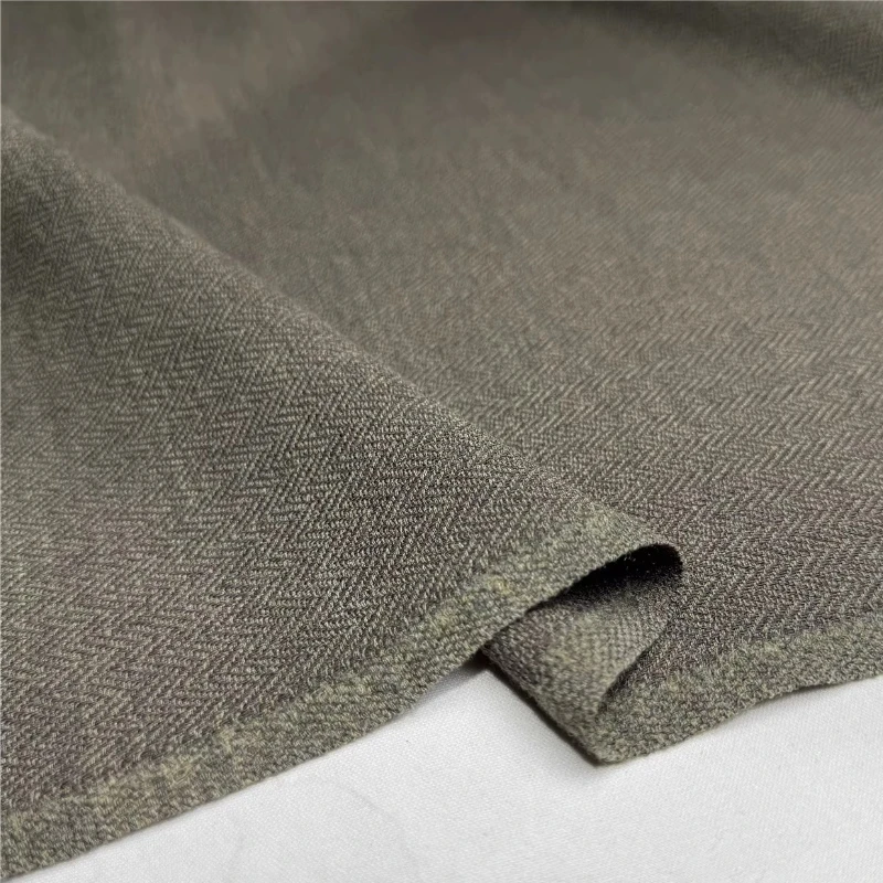 

L100cm X W140cm 100%Wool Suit Fabric Handmade Crepe Twisted Worsted Soft Draping Designer Fall Winter Fashion Crafts Materials