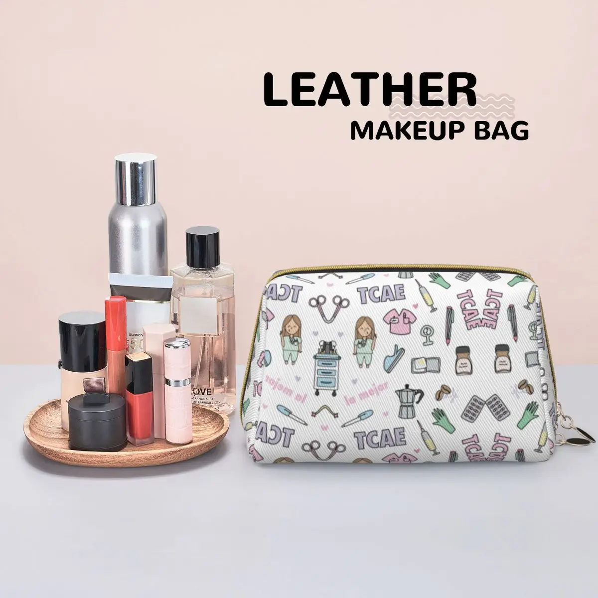 Doctor Nurse Travel Makeup Bag Enfermera En Apuros Organizer Cosmetic Bags For Woman Beauty Storage Bags Zipper Toiletry Case