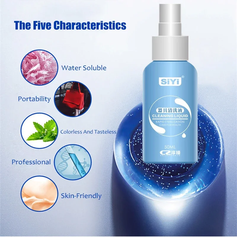 50ml Antibacterial Toy Cleaner Disinfection Liquid for Sex Vibrator Body Safe Cleaning Spray Bottle Sex Products Sterilization