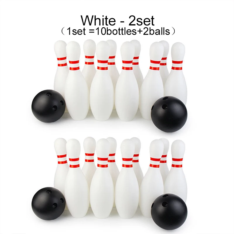 Bowling-Set, Kunststofffarbe, 2 Bälle und 10 Pins, Bowling-Spiele, Outdoor-Sport, Indoor-Übungsball, Gutterball, lustiges Bowling-Set TMZ – Detail 17