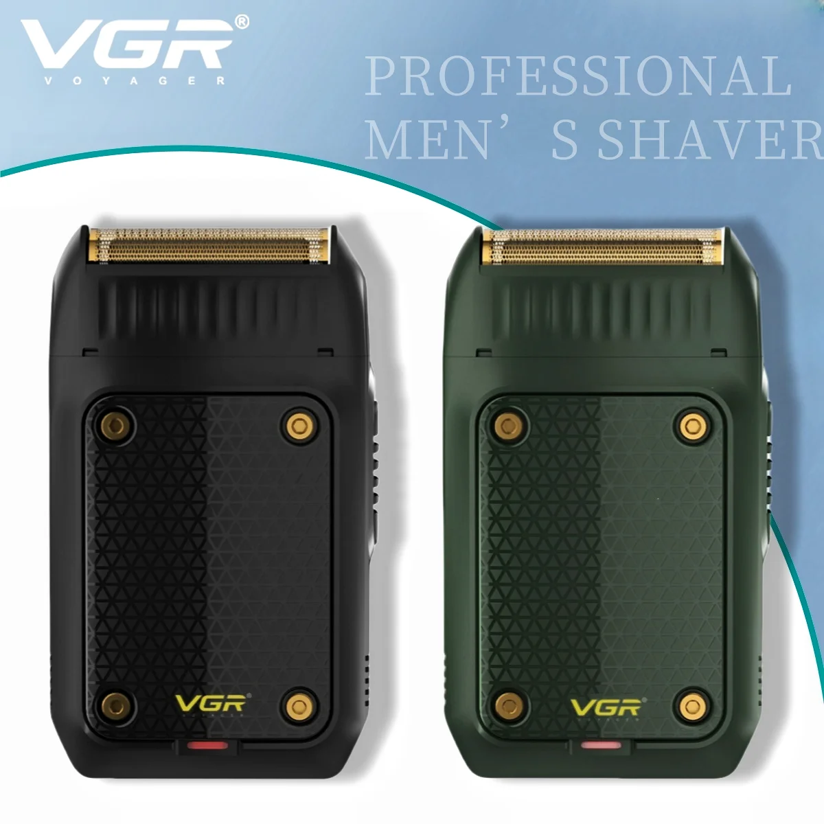VGR  Rasoio da barba da uomo Professionale Tagliacapelli Elettrico Macchina per la rasatura del viso Ricarica USB Mini Sicurezza Rasoio per il viso da uomo V-353