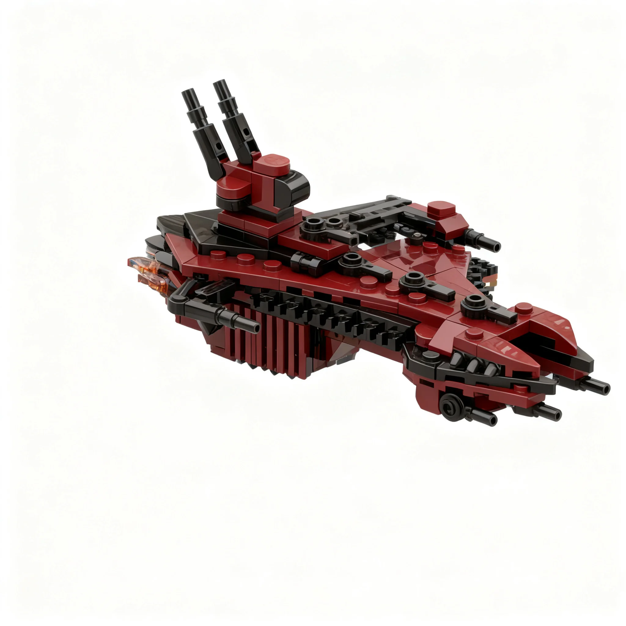 271pcs MOC Chaos - Battleship Red Corsairs Colour Scheme Tabletop Scale Space Model Building Blocks Christmas Gift Toys Craft