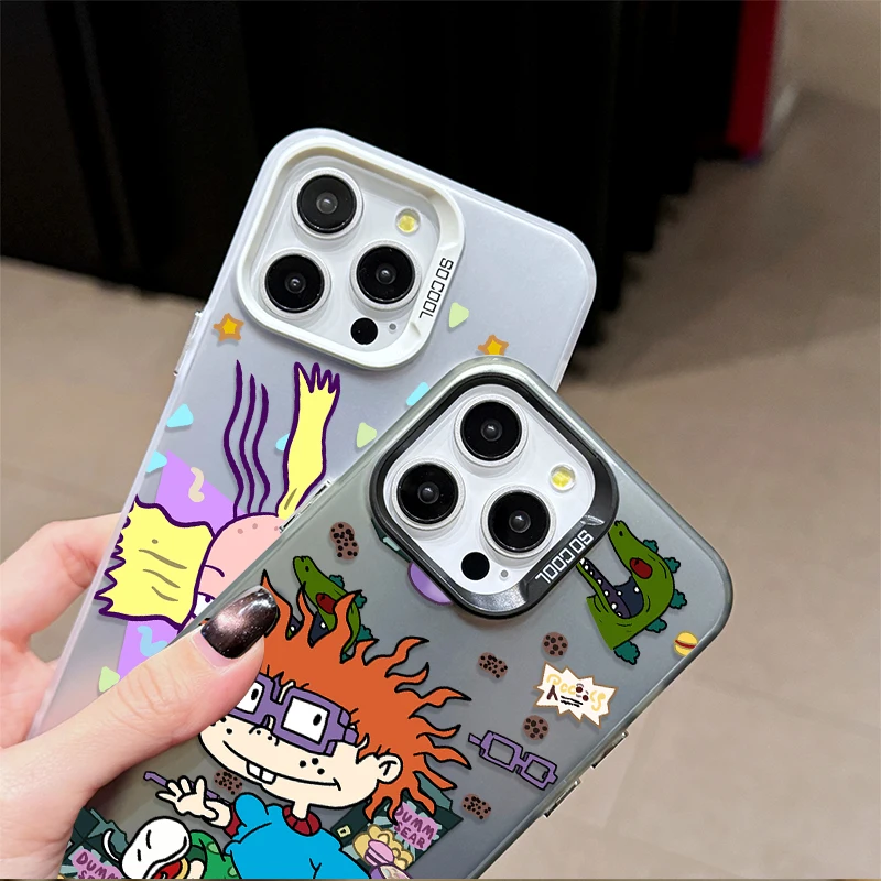 مضحك الكرتون R-Rugrats PC حافظة هاتف صلبة آيفون 17 الهواء 16 15 11 12 14 13 برو ماكس XS X XR زائد 8 7 SE 2020 غطاء مقاوم للصدمات