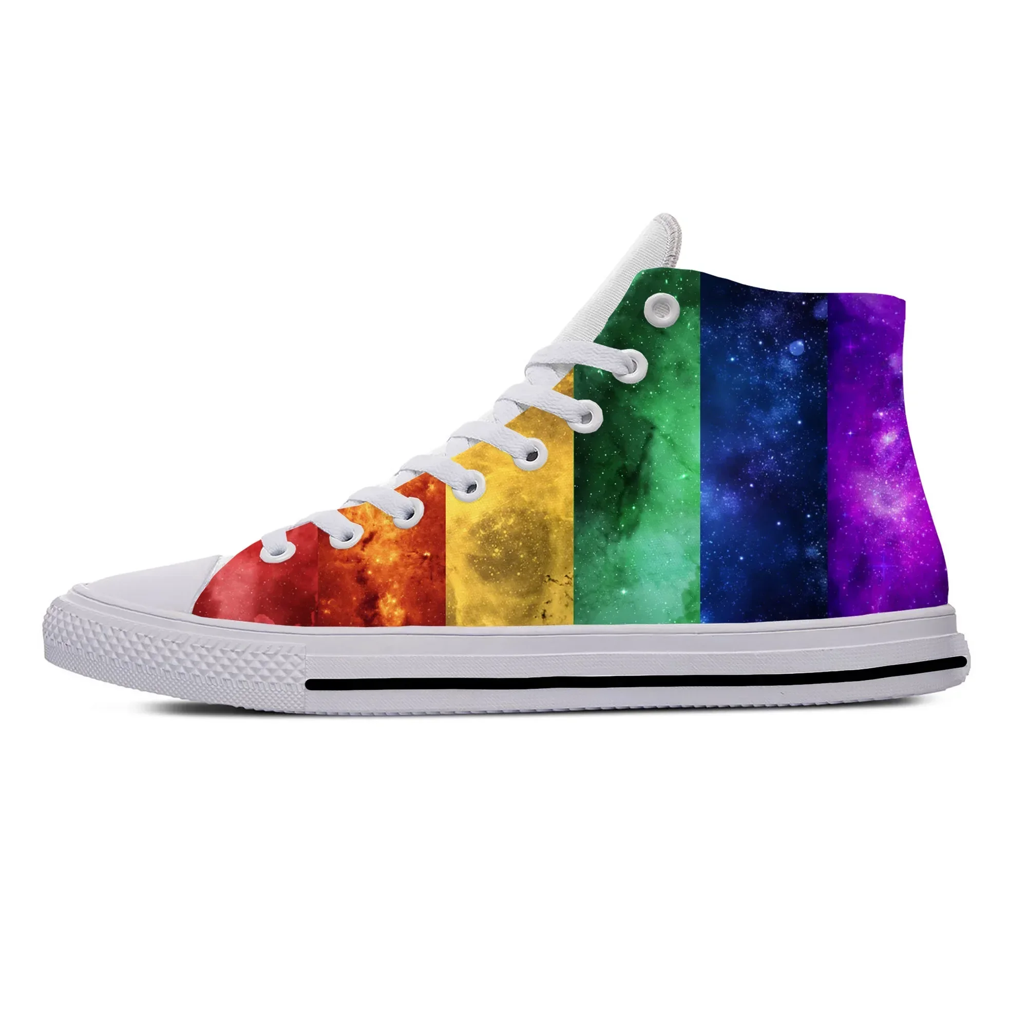 

Забавные повседневные тканевые кроссовки унисекс с 3D-принтом «Радужный флаг ЛГБТ» (для геев и лесбиянок), высокие, легкие, дышащие