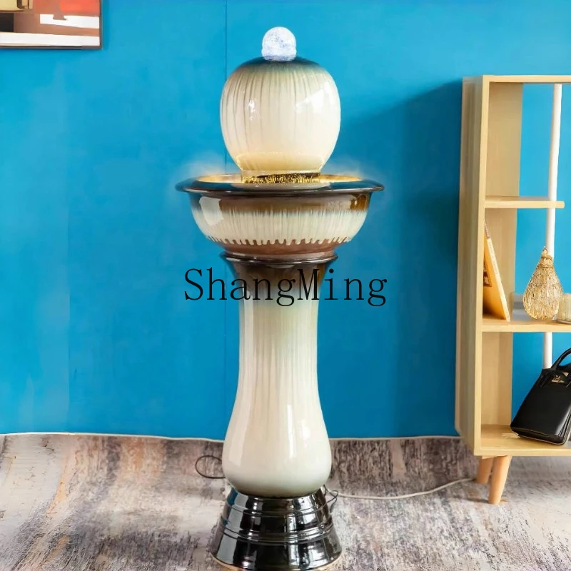 

SM ceramic running water fountain ornament circulating water fish tank office living room decorative water landscape landing