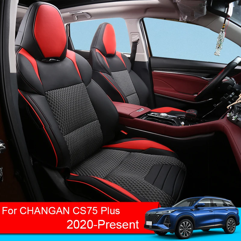 Car PU Leather Full Surrounding Seat Cushion Cover Customized For CHANGAN CS75 PLUS 1.5T 2.0T 2020-Present Waterproof  Accessory