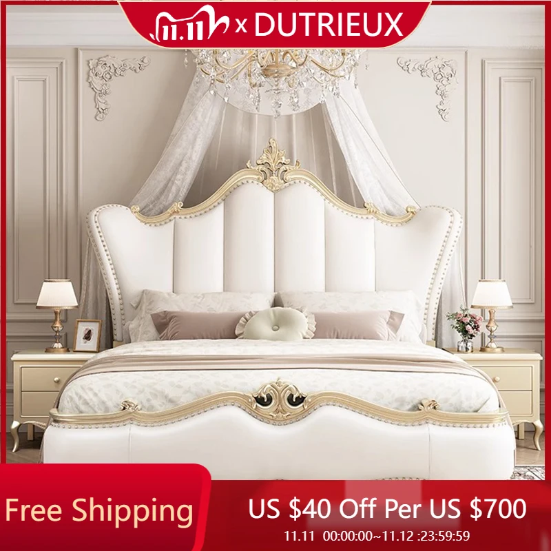 

White Cream Bed Cloud Fashion Interior European Safe Sleeping Sun Floor Double Bed Ergonomic Camas De Casal Postmodern Furniture