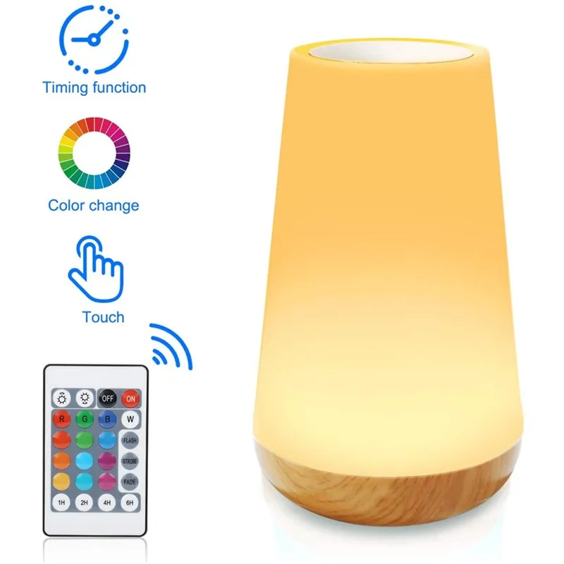 Lámpara LED táctil de mesa para niños, luz nocturna, lámpara de mesita de noche, lámpara de dormitorio con Sensor táctil, lámpara de escritorio portátil, regalos LED