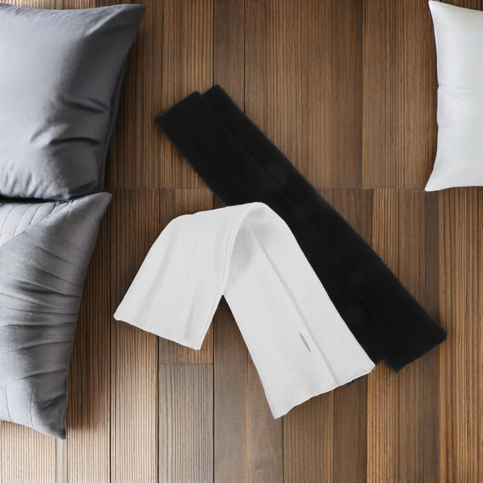 

2Pairs Knitted Long Arm Sleeves Knit Thermal Fingerless Wrist Warmers Thumb Hole Elbow Length Warm Arm Gloves Winter