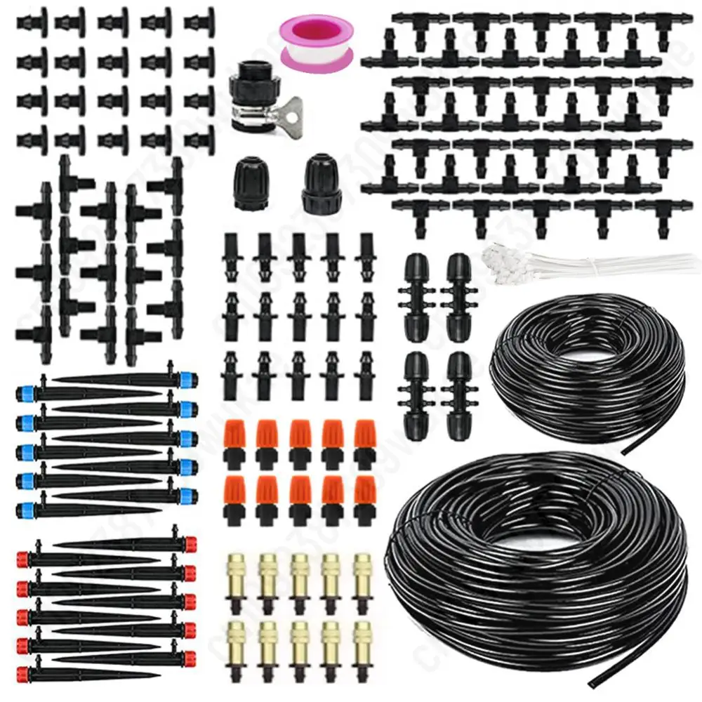 

200FT Garden Drip Irrigation System Kit Automatic Garden Yard Plant Watering System with 1/2In Hose 1/4in Distribution Tubing