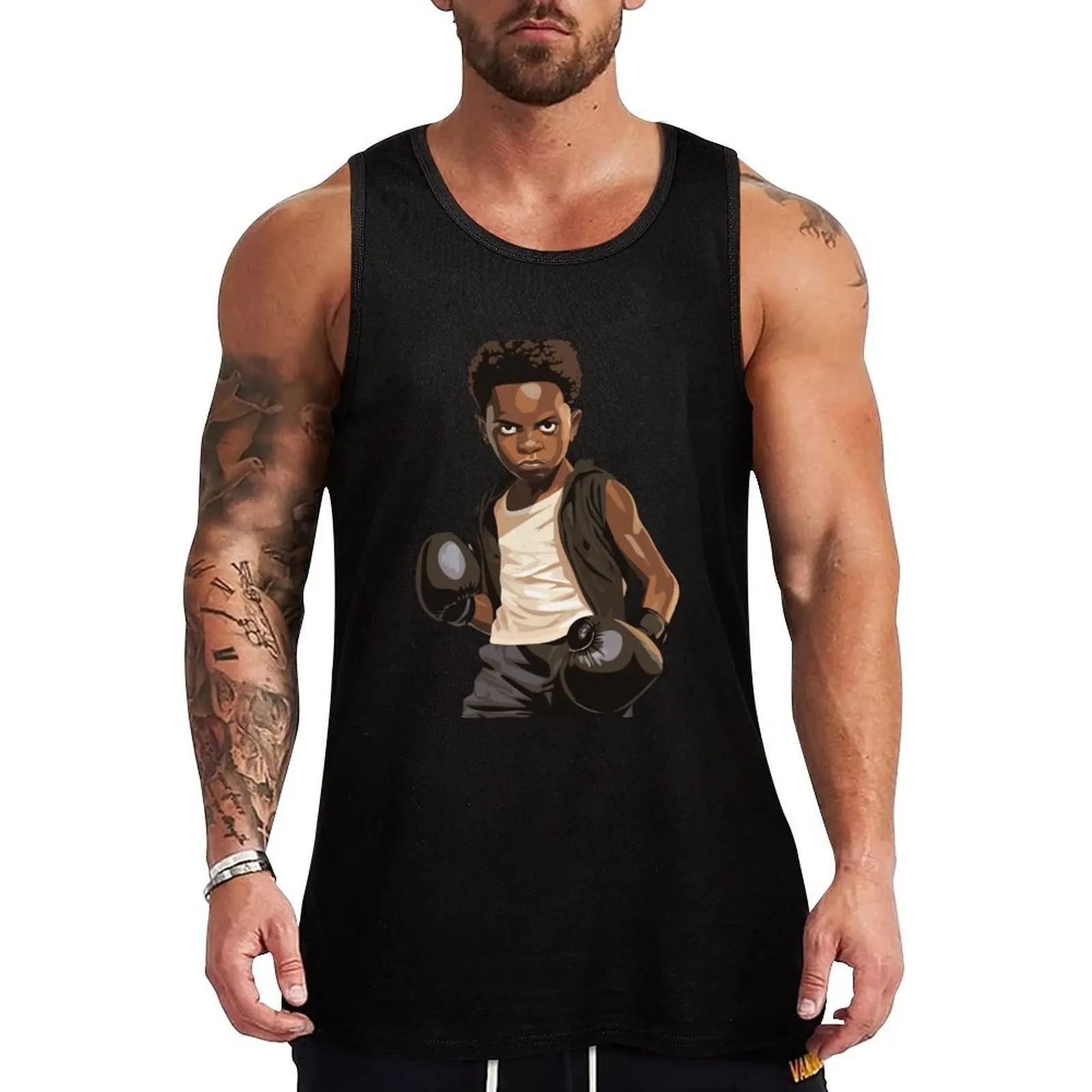 Boxer Kid Tank Top Retro Graphic Tank Top Vintage Print Sleeveless Shirt