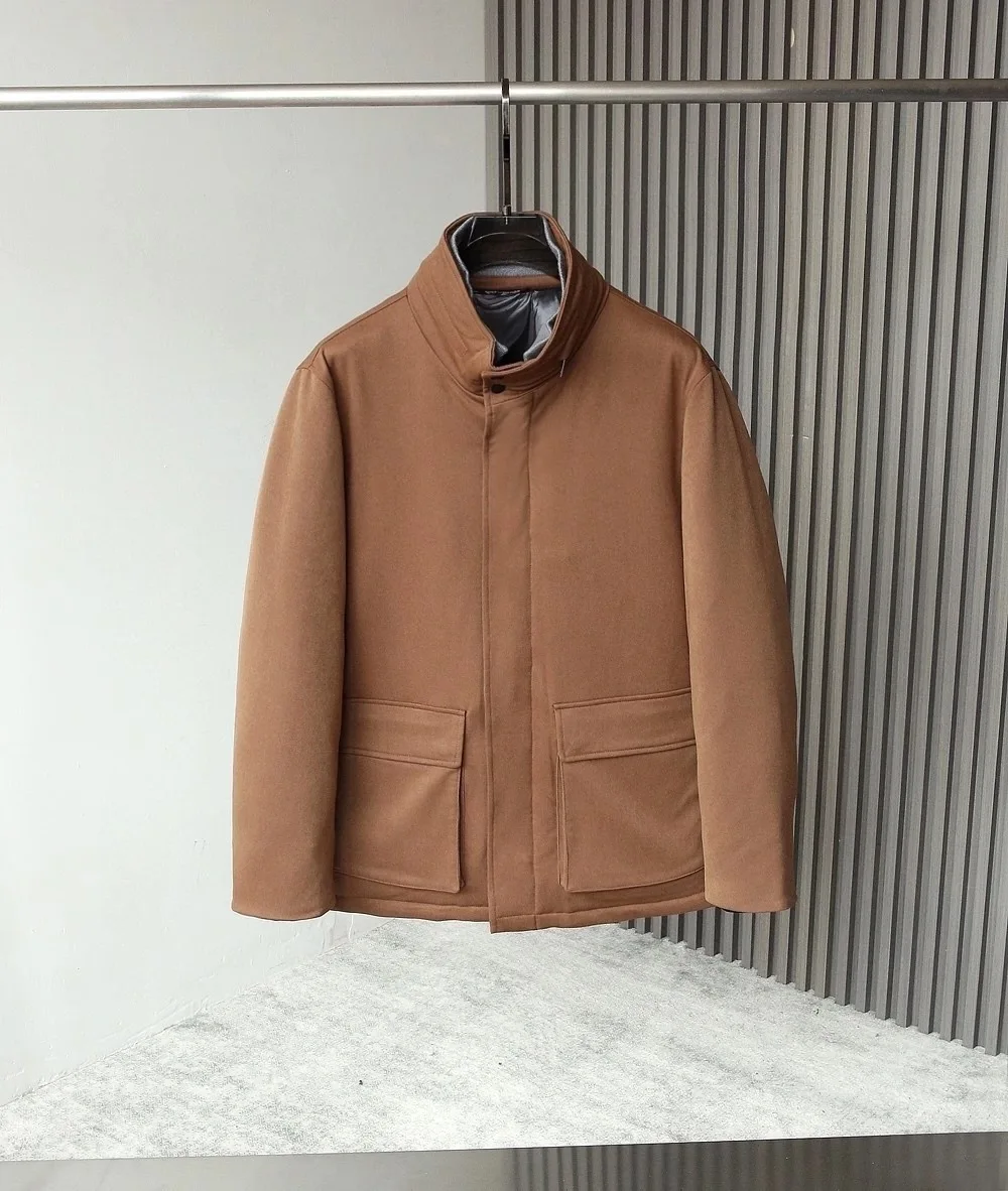 

Italian Sle Men's down Jaet Stand Collar Windproof Faion Casual Autumn Winter New Arrival 95% White Du down Coat