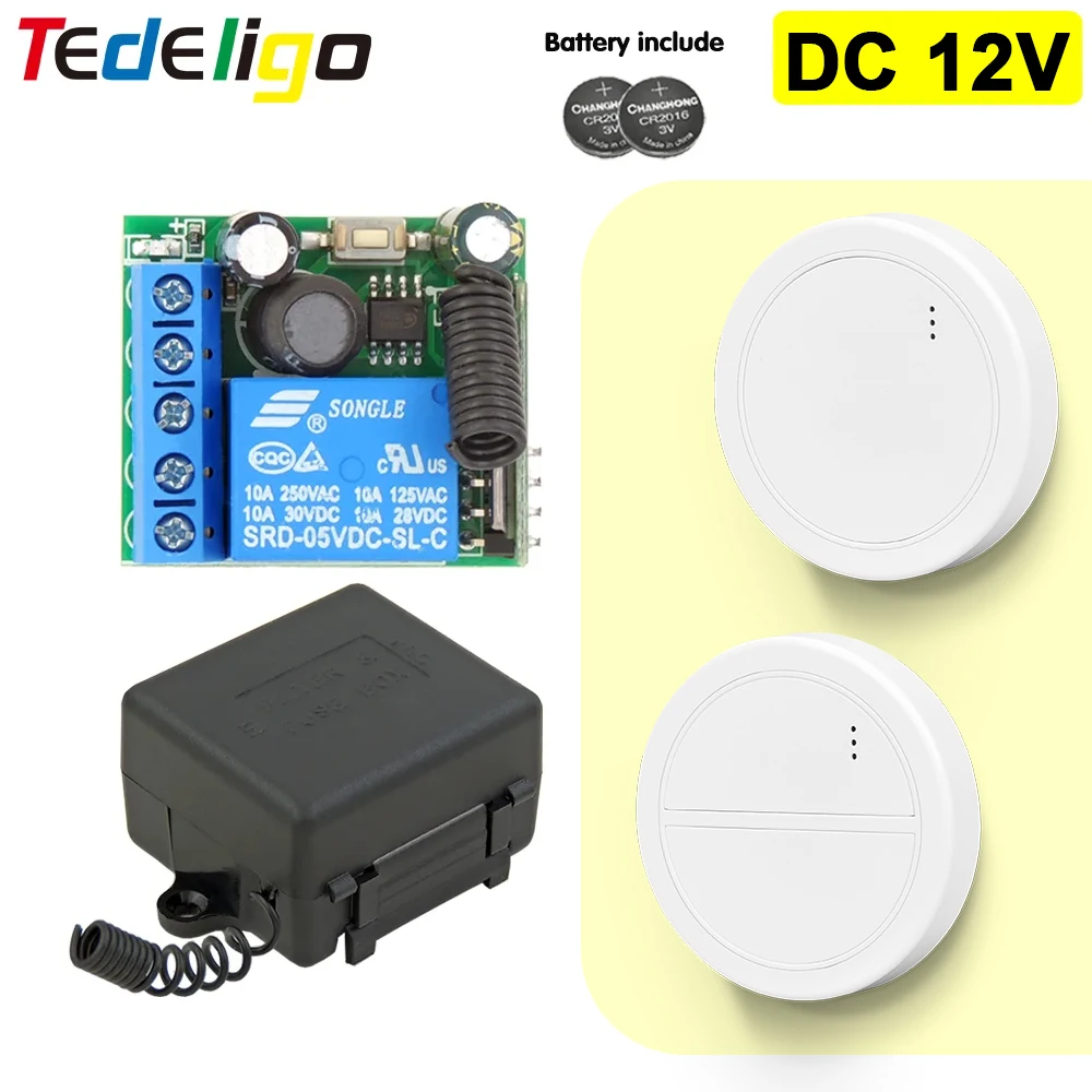 

433Mhz Universal Remote Control Wireless Switch DC 12V 1CH RF 10A Relay Receiver and Transmitter for Door Electromagnetic Lock