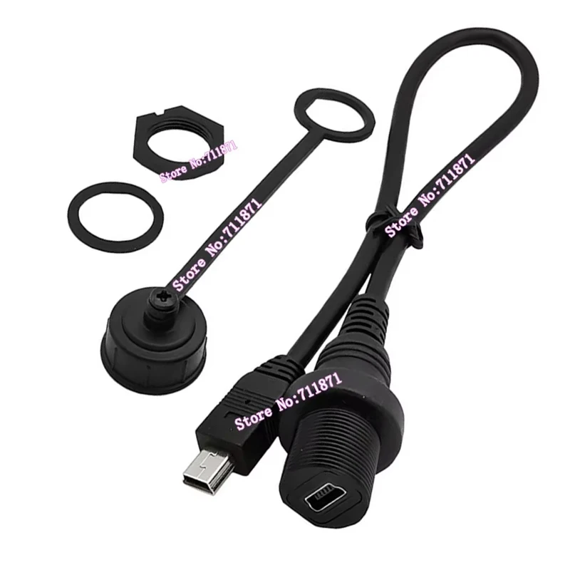 Male to Female 5Pin Mini usb cable line For car automobile 5P mini USB Extension Cord Wire For Truck Boat Motorcycle Dashboard