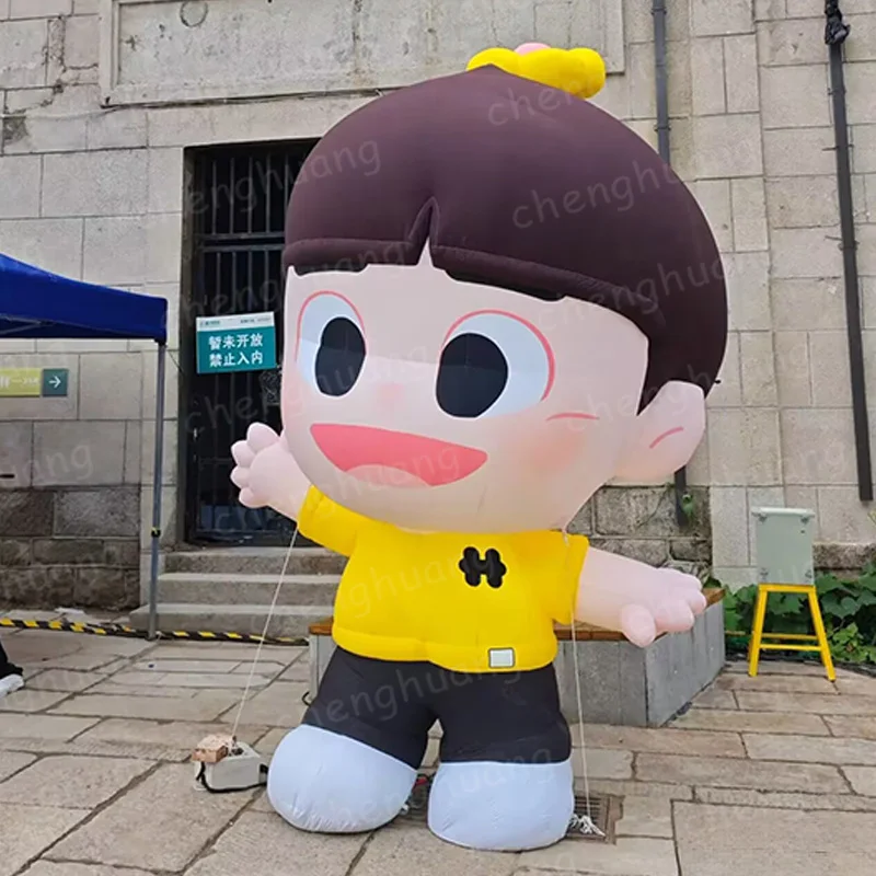 Muñecas inflables con sopladores, centro comercial al aire libre, decoración de actividades de área cuadrada y escénica y accesorios de desviación de tráfico