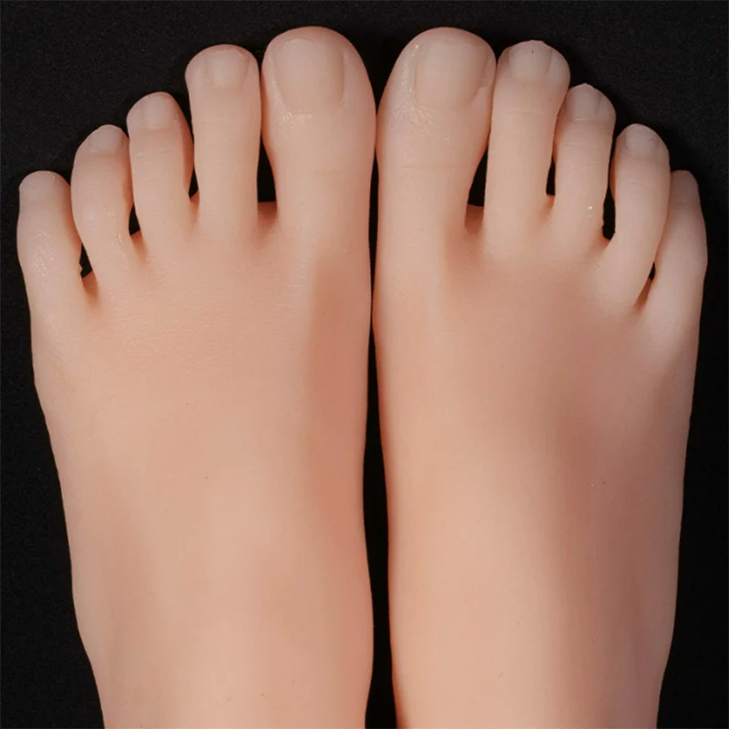 

Female Foot Model Silicone Mannequin Feet Fetish Massage Fake Nail Practice Jewelry Shoes Display Props Salon About 22cm