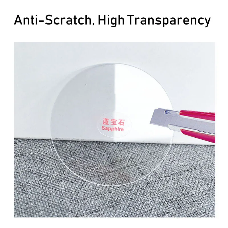 Flat High Transparency Sapphire Watch Glass Repair Parts 3mm Thickness 27mm-42.5mm Diameter Anti-scratch Watch Crystal Mirror