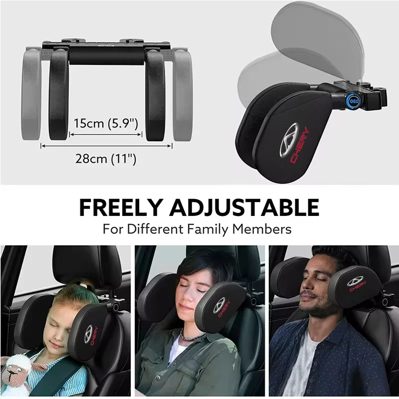 Car Seat Headrest Adjustable Side Headrest U Shaped Pillow for Chery Tiggo 2 3 4 7 8 Pro QQ Iq Fulwin Blossom Fulwin Arrizo 2024