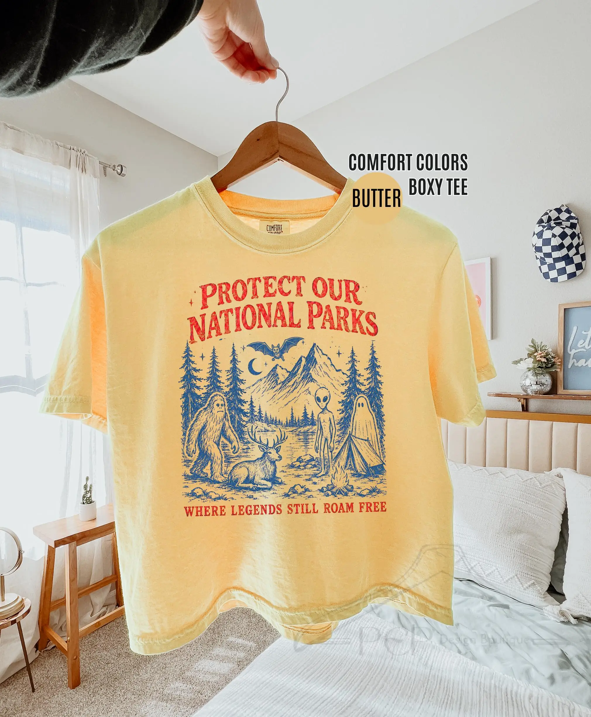 Cryptid National Parks Tee, 90s Protect Our Parks Vintage Camping Tee, Retro Wanderlust Cropped, Fantasy Creatures Crop