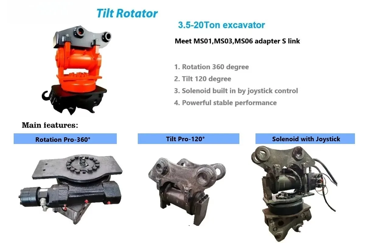 Factory Direct Hydraulic Tilt Rotator Quick Coupling for CAT304.5 Excavator Fast Delivery