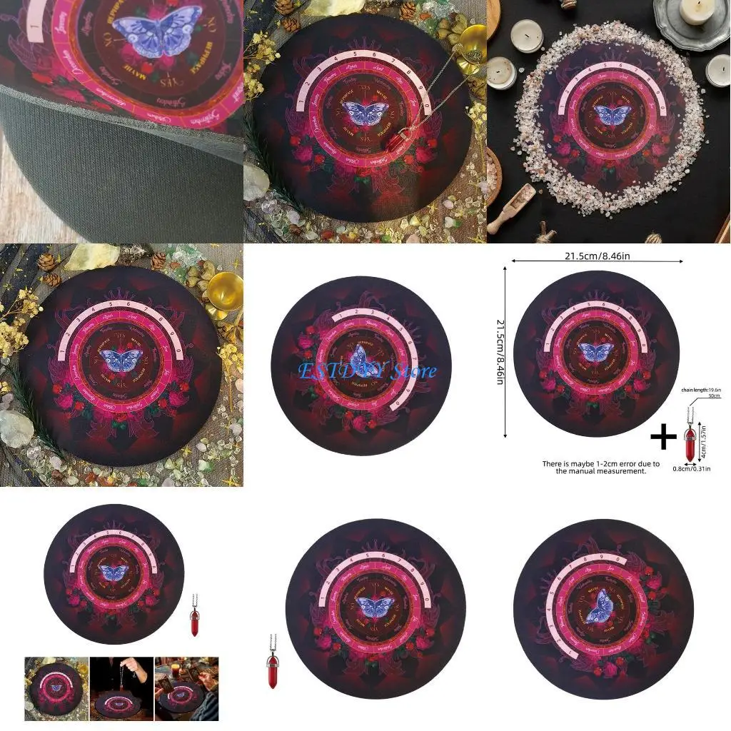 

G6DE Pendulum Board Rubber Divination Board Metaphysical Dowsing Board for Board Game