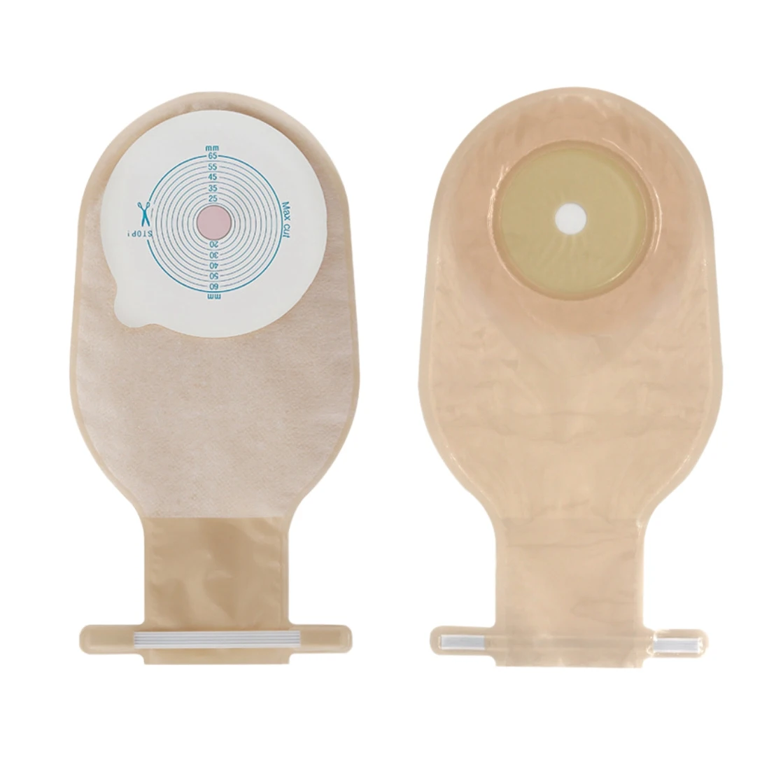 Ostomy Bags One Piece Drainable Pouches for Colostomy Ileostomy Stoma Care 20-60mm Economical Drain Valve Colostomy Bags