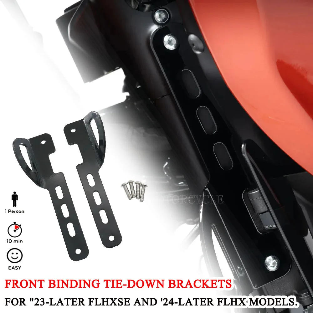 

Motorcycle Black Front Binding Tie-Down Brackets Accessories NEWTwo-ToneFOR Harley Road Glide FLTRXSE 2023 SLHT Steet Glide 2024