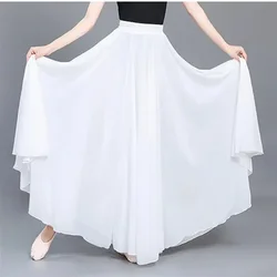 White Chiffion High Waist Tulle Skirts Women Long Elegant Plus Size Solid Dance Mesh Pleated Skirts C450